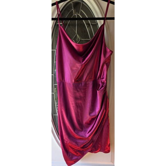 BCX Fushia Asymmetrical Mini Dress Women Size 7 HOCO PROM - Picture 1 of 6